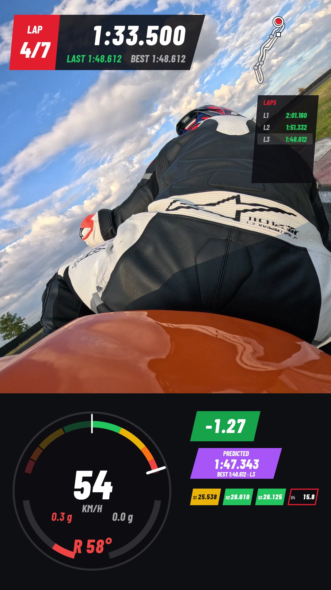 Mobile style: video with a data panel below